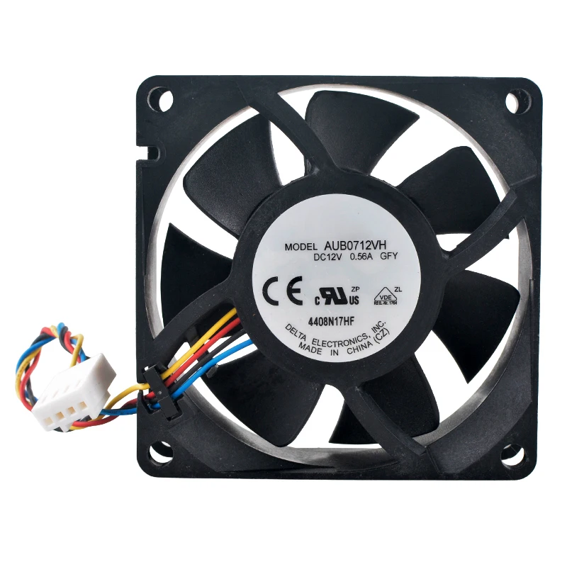 (2pcs) AUB0712VH High-Speed Cooling Fans 7cm 70mm 70x70x25mm DC12V 0.56A 4-Pin 5500rpm for Case CPU Computer Hardware
