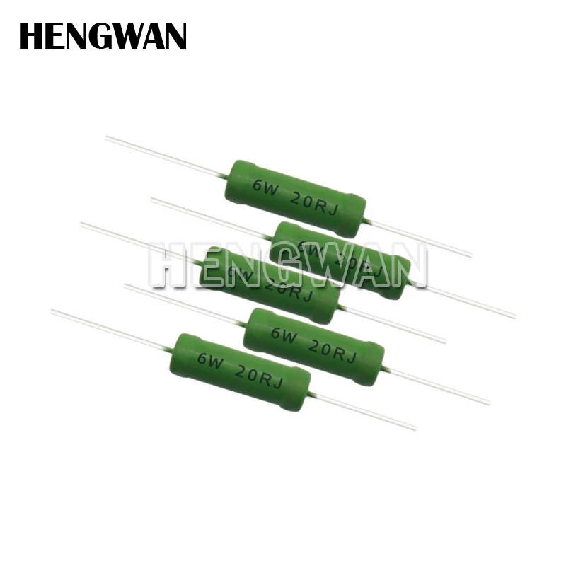 5pcs RX21 6W Wire Wound Resistance 5% 1R 10R 100R 1K 10K 12K 15K 18R 20R 22R 24R 27R 33R 36R 0.05 0.1 0.22 1 10 100 ohm Resistor