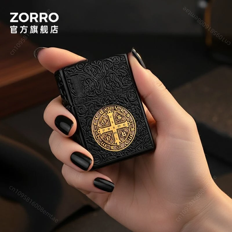 Zorro Black Gold Constantine Fuel Lighter, Classic Windproof Armor Limited Edition Lighter, Cigarette Accessories, Men's Gift