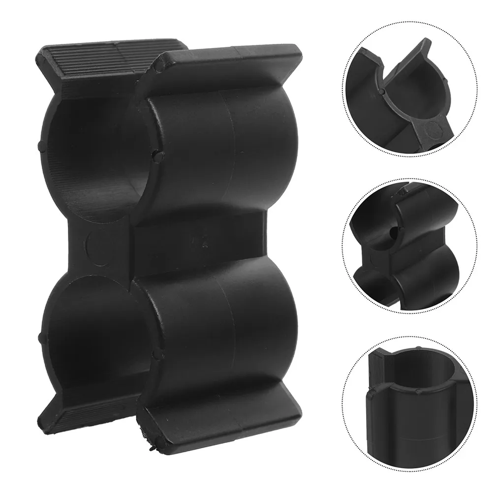 5Pcs Double Port Pipe Clamps Reliable Plastic Double Pipe Clamp Fittings for Marine Yacht Rv Fence Applications Easy Install