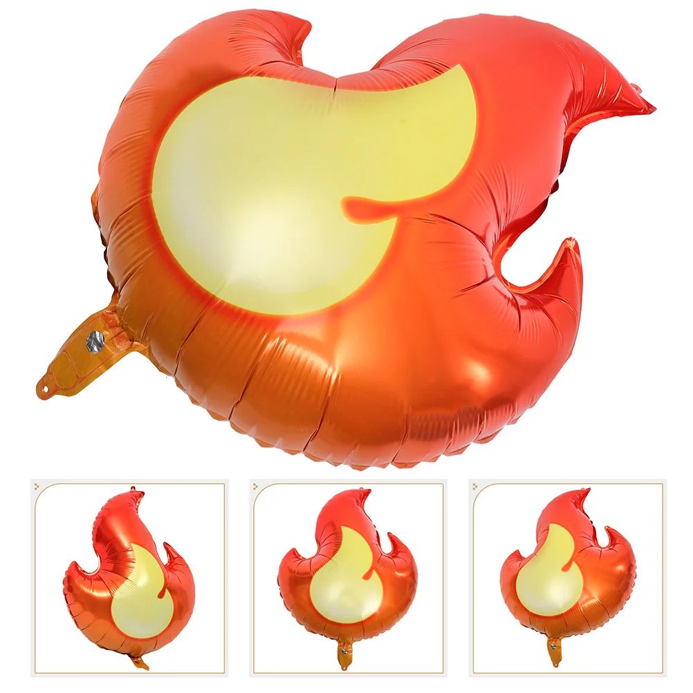 

3pcs Flame Balloons Aluminum Foil Fire Shaped Decorative Balloons For Birthday Party Decorations Theme Event Supplies