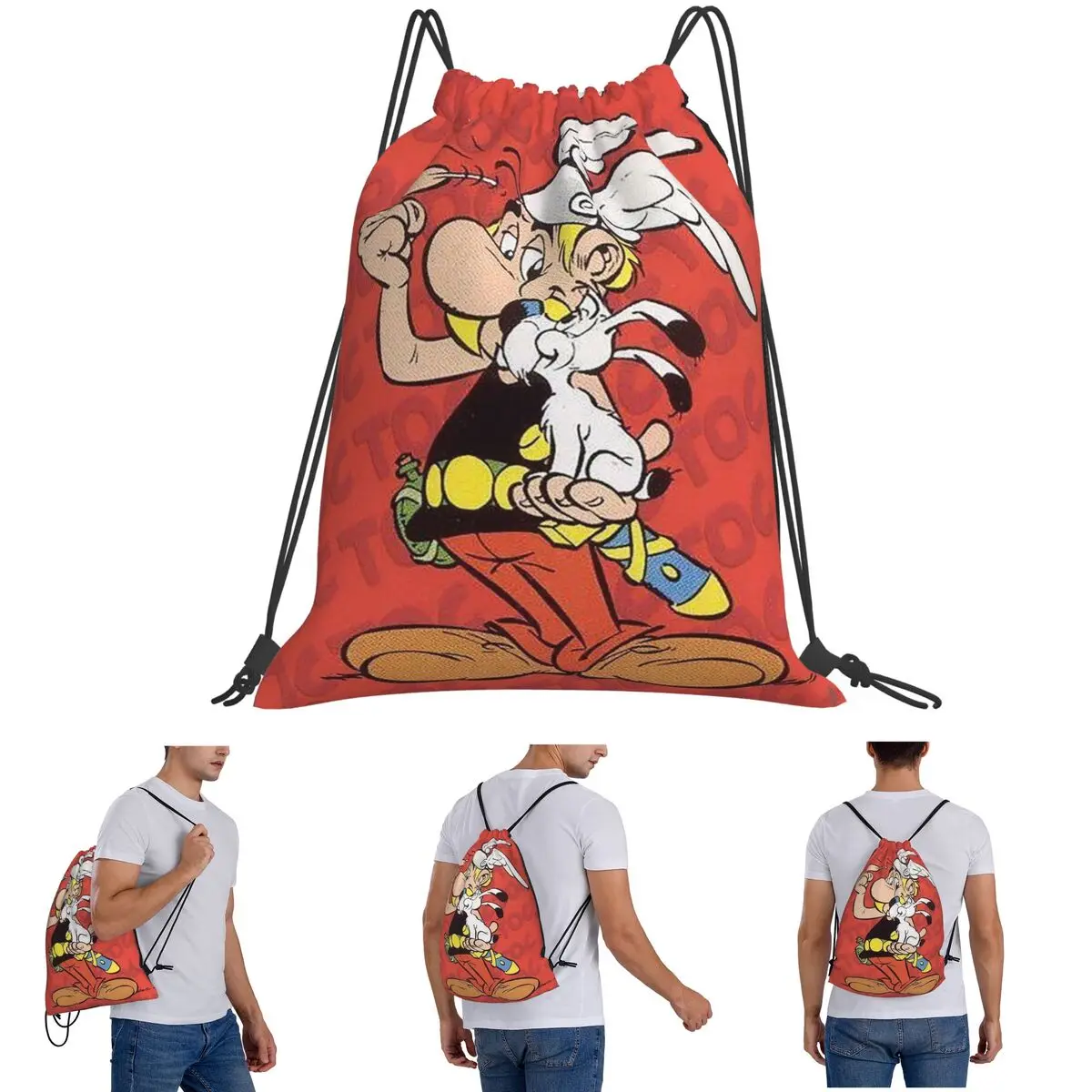 

Рюкзаки Астерикс и Обеликс, многофункциональные сумки на шнурке, сумка для хранения, сумки для книг для мужчин и женщин, школьные