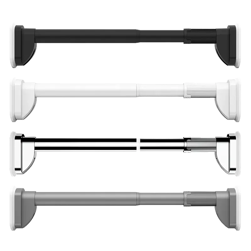 Manufacturer Low Freight Compact Pack No Drill Tension Rod Anti-Rust Curtain Pole for Bedroom Closet Balcony