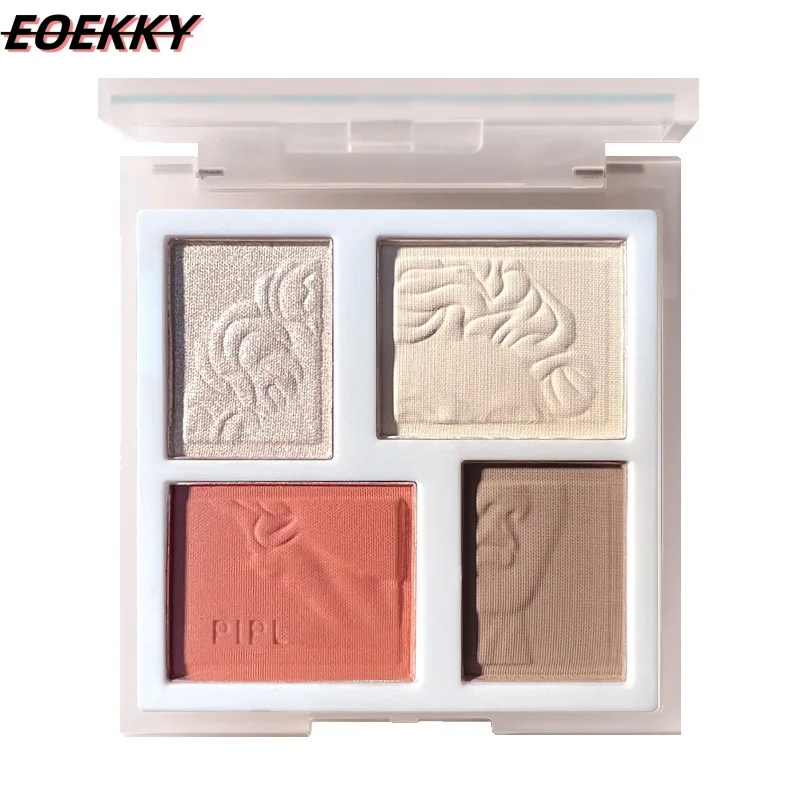 EOEKKY- Can 4 color highlights and contour face bronzer face makeup combination palette - Blush palette Korean cosmetics