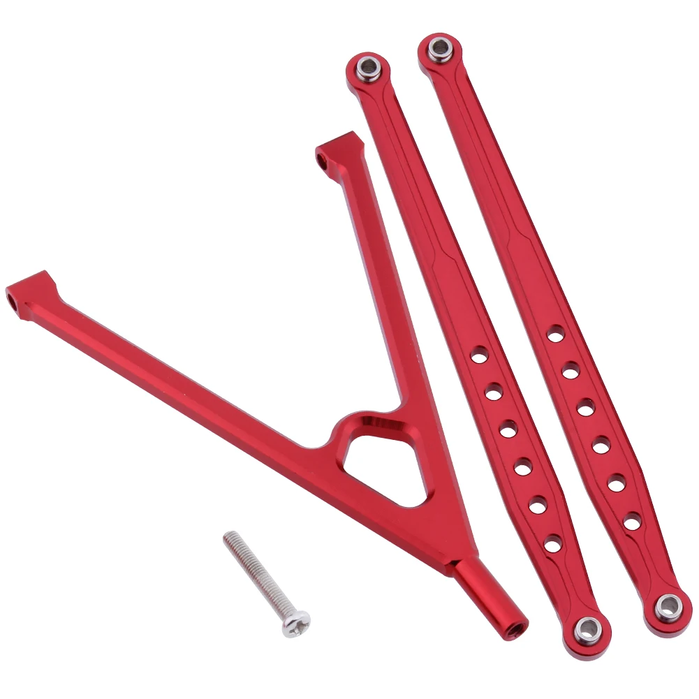 HobbyPark Aluminum Triangular Front Strut for Axial SCX10 RC Car Upgrade Accessories Replacement Parts Red 3Pcs