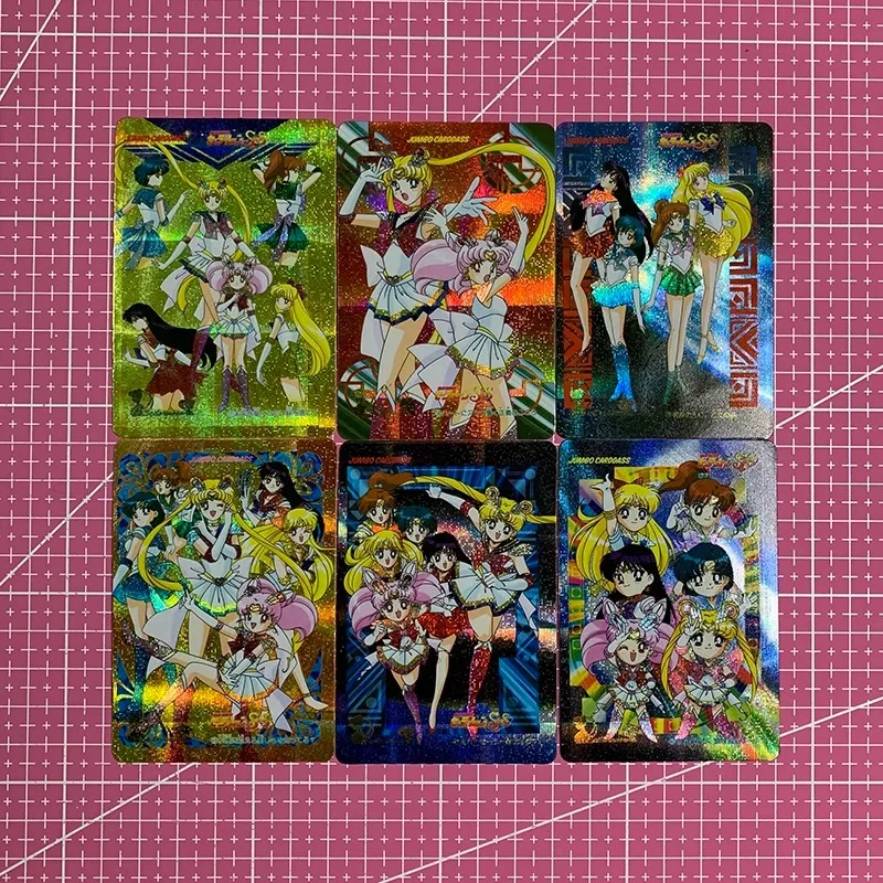 DIY Sailor Moon JUMBO Reproduction Flash Card Color Flash Gauze Glitter Anime Peripheral Game Collection Card Holiday Gift