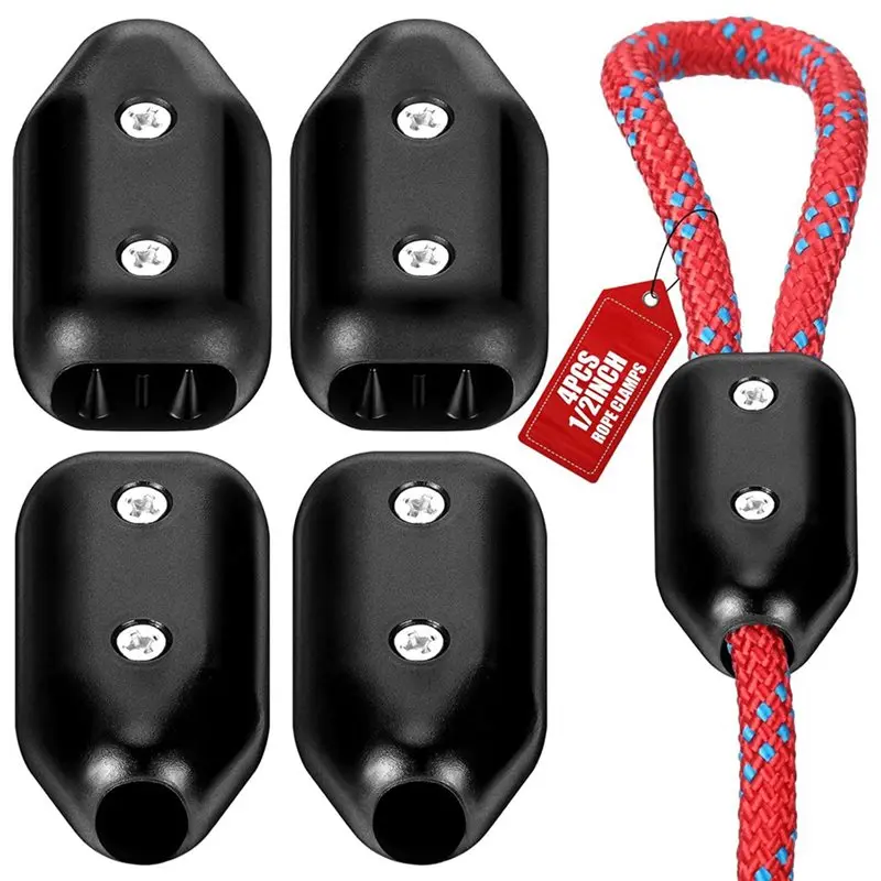 ABXF-16 Pcs Reusable Rope Clamps, 1/2 Inch Plastic Chain Connector, Suitable For 9-10 Mm Nylon Or Braided Ropes