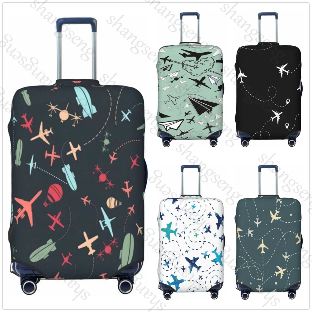 Sky Plane Travel cartoon Thick Elastic Luggage Protective Cover Zipper Suit For 18-32in Bag Suitcase Covers Trolley Cover Travel