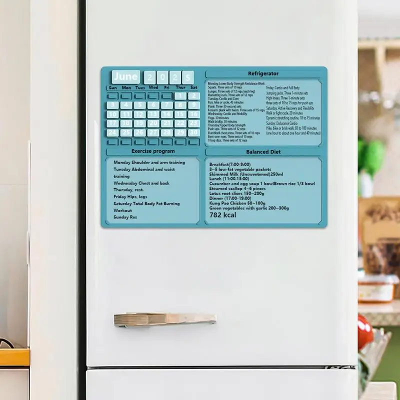 Fridge Calendar Magnet Meal Planner For Kitchen Multipurpose Monthly Fridge Calendar For Fitness Tracker Chore Chart Shopping