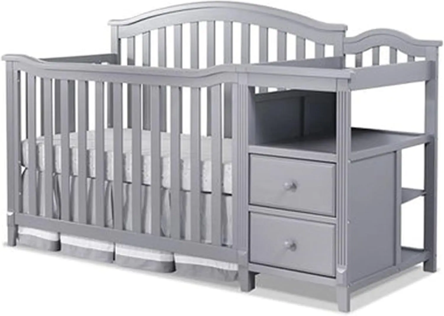 SORELLE FURNITURE Berkley Crib and Changer with Slat Panel Back Classic -in- Convertible Diaper Changing Table Non-Toxic Finish