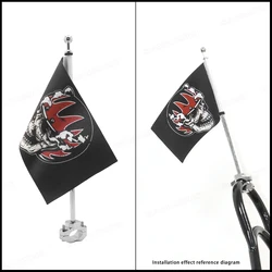Universal Flag Flagpole Mount Kit 9mm-35mm caliber For Motorcycle ADV Cruiser Touring Scooter ATV For Harley Honda &Cruiser BMW