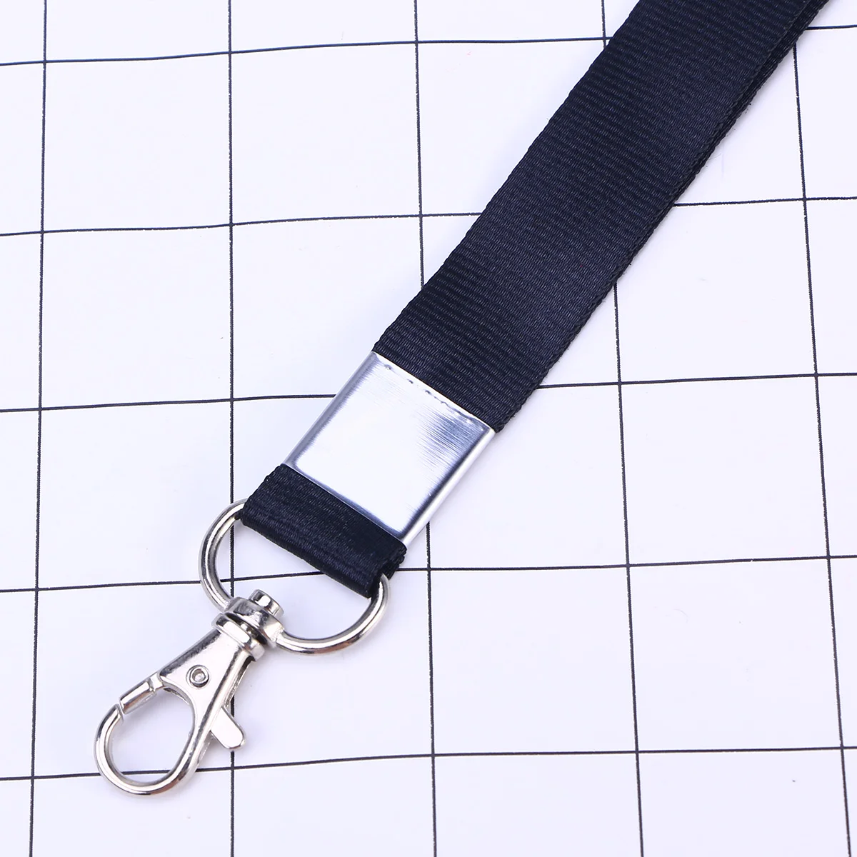 1PCS Neck Strap Lanyard Safety Metal Badge Lanyard for Business Id Key (Black) ID lanyand id neck strap