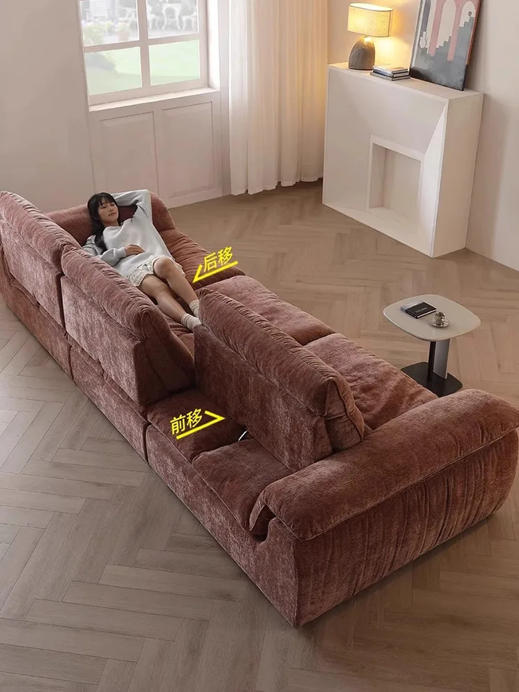 أريكة البرسيمون الحلوة العتيقة المغطاة بالفرنسية لغرفة المعيشة العائلية، صف مستقيم، أريكة مسند ظهر قابلة للتعديل #2