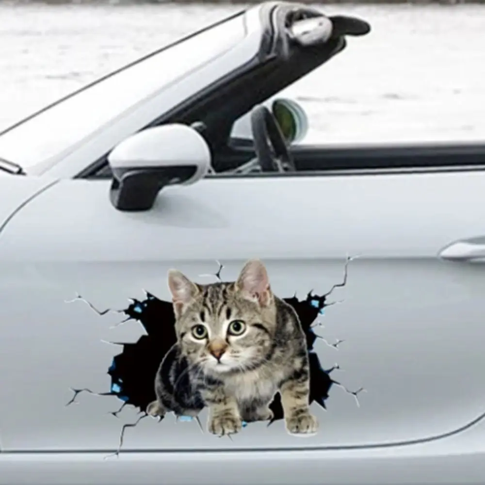 3D Cat Car 3D Cat Stickers Animal Styling Waterproof Cat in The Crack Sticker PVC Funny Animal Styling Stickers Car Decal