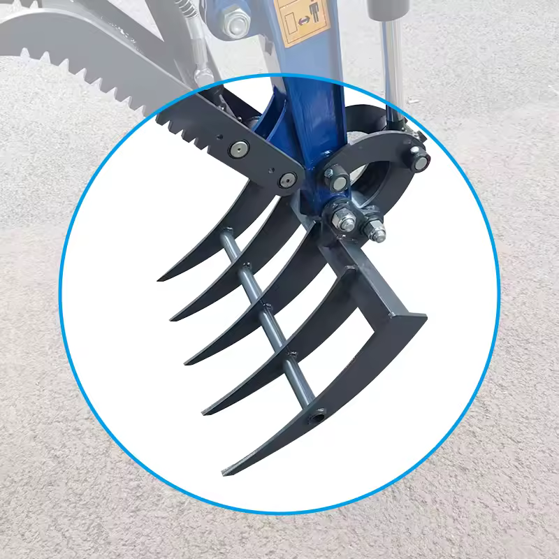 Mini Excavator Rake Five-Tooth Steel Rake Attachment additional product image
