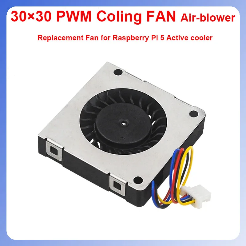 Raspberry Pi 5 PWM Cooling Fan 30x30x7 Air-blower Replacement Fan Module for Raspberry Pi 5 Active Cooler