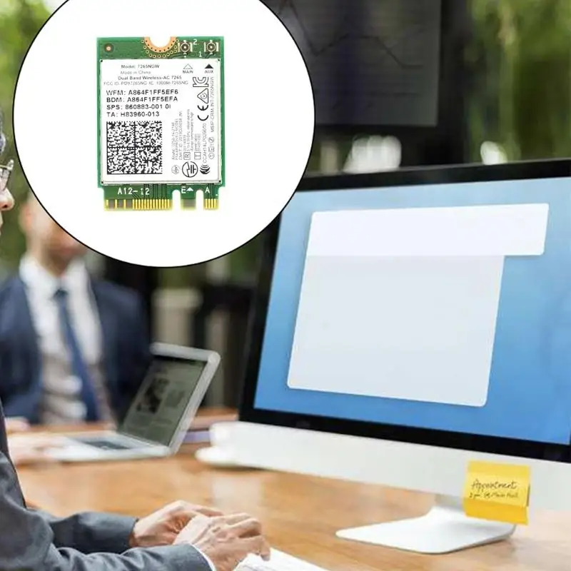 G8TA Dual Band Wireless-AC 7265 7256NGW Card réseau 802.11ac 1200m Wi-Fi + Bluetooth4.2 NGFF- WLAN WIFI Card Intel7265