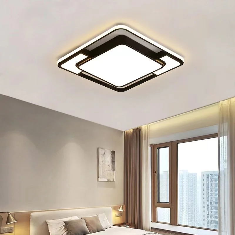 Square LED Ceiling Lamp For Living Room Modern Lustre Dining Bedroom Study Ceiling Light Nordic Ceiling Chandelier Light Fixture