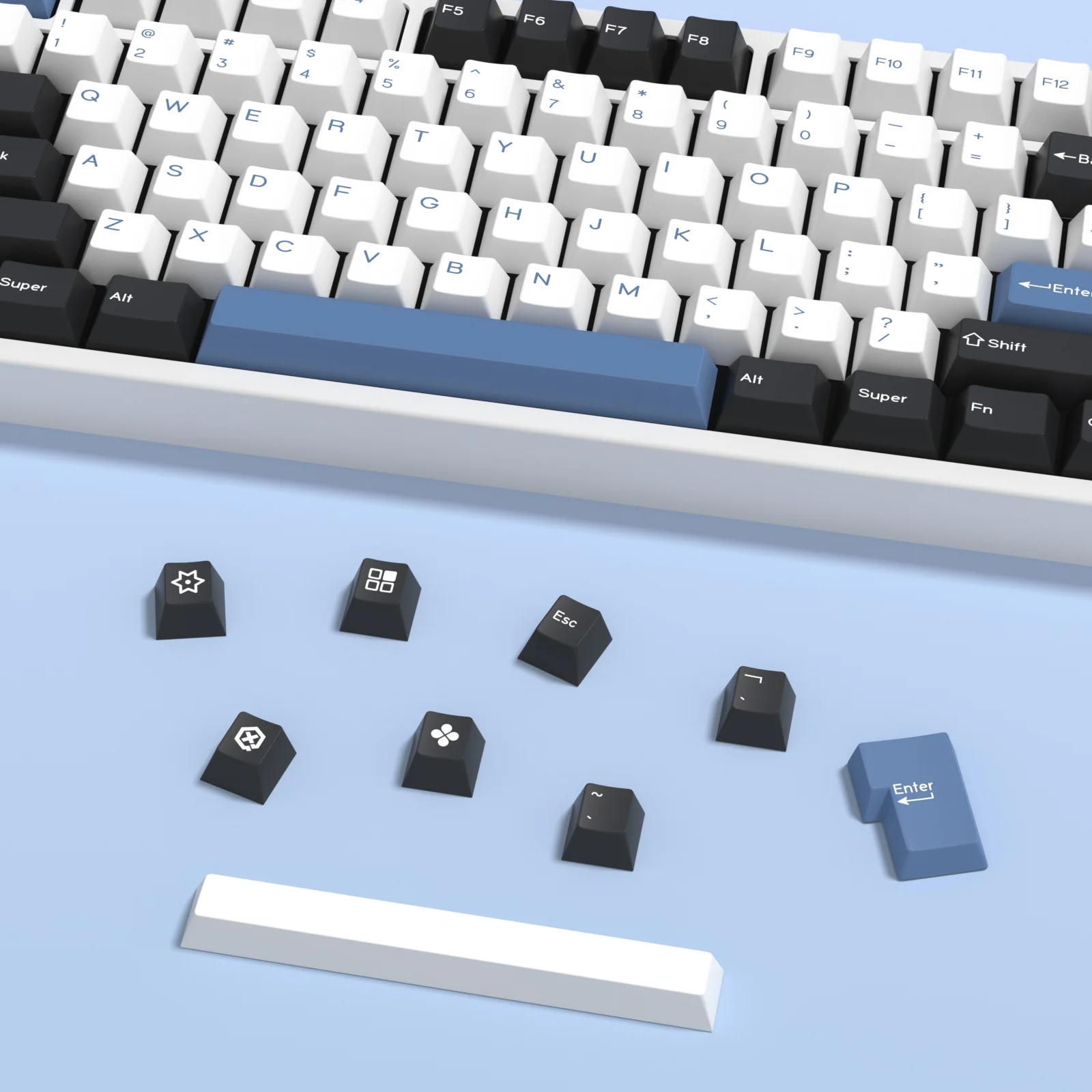 Imagem -04 - Kbdiy-double Shot Pbt Keycaps para Teclado Mecânico Perfil Cereja Gmk Arctic Keycap Iso 176 Teclas por Conjunto Gmk75 Gmk67 K50