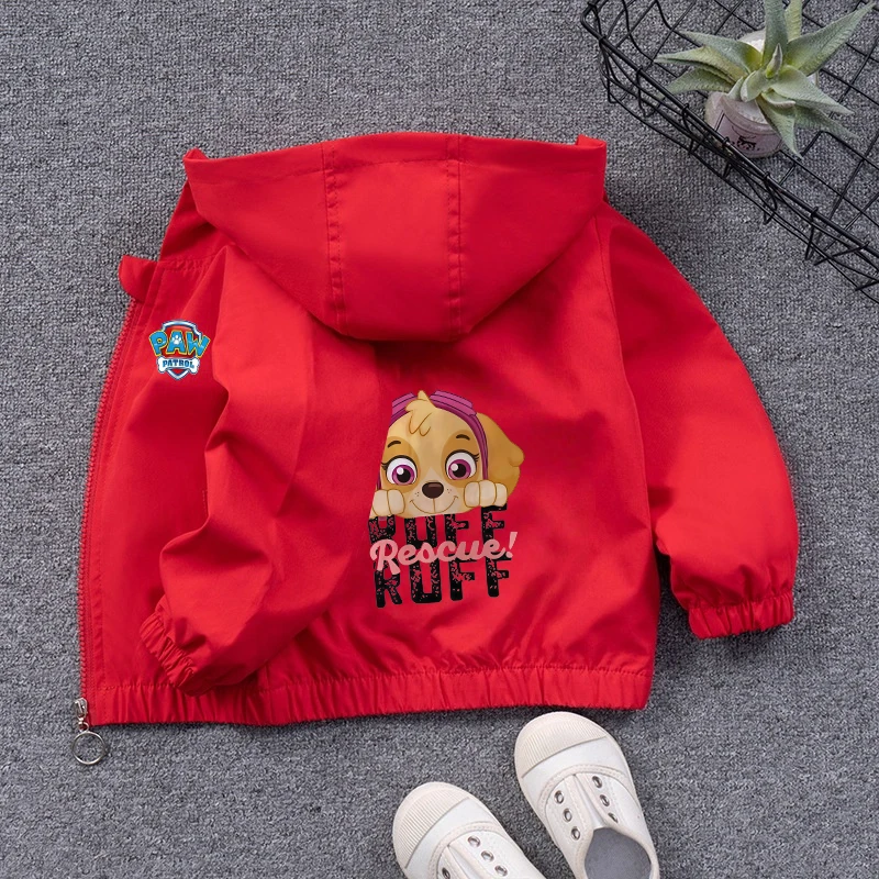 PAW Patrol Boys Girls Cartoon Print Jacket Spring Autumn Stand Collar Zipper Kids Sports Outerwear Coat