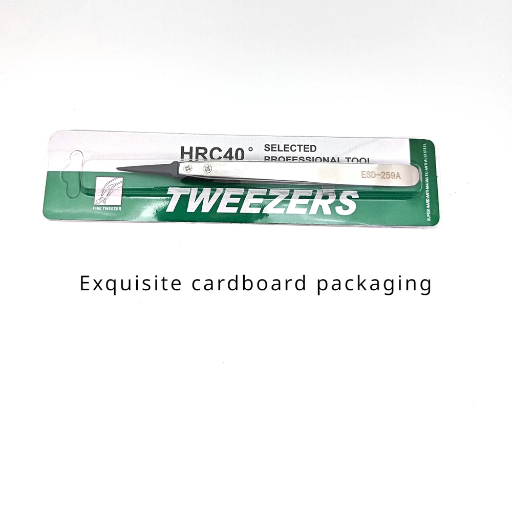 1 قطعة ساعة الأيدي تركيب العمل الملقط مستقيم الكوع مقبض الفولاذ الاستاتيكيه ملاقط بلاستيكية ESD-259 ESD-259A ESD-7A