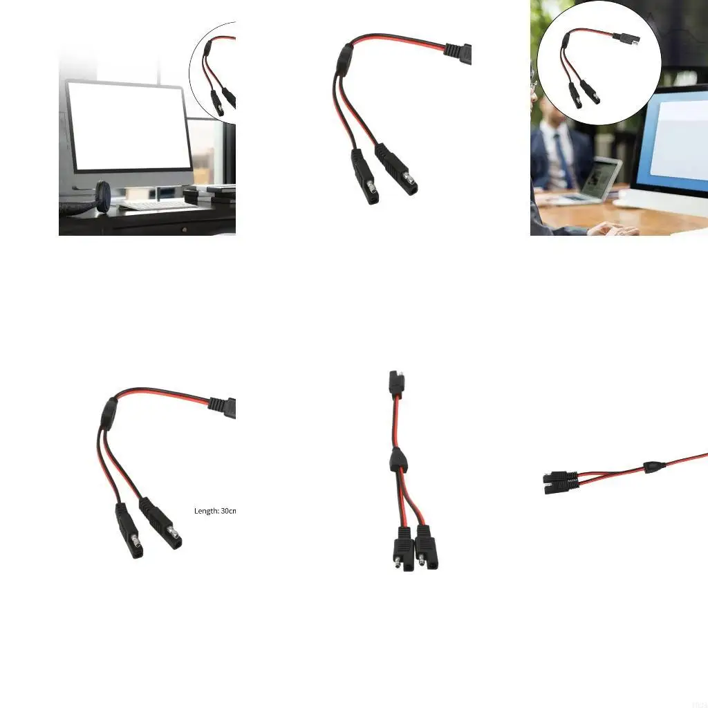 193A 18AWG SAE Y Splitter 1 to 2 SAE Connectors SAE Power Automotive Extension Cable SAE Splitter Cable SAE Connectors