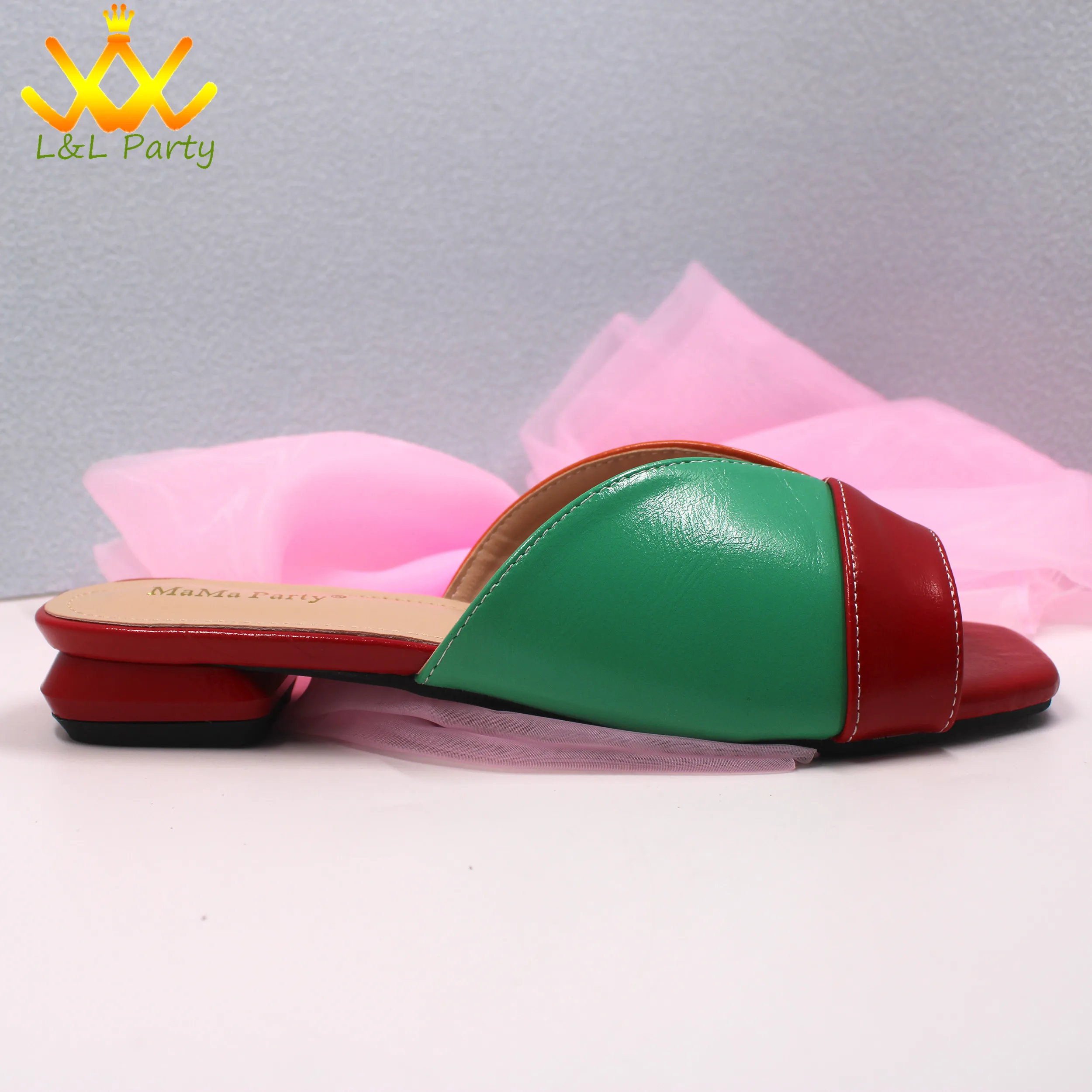 Classics Design Italian Women Shoes and Bag Set in Red Color  Comfortable Heels Peep Toe Slipper with Bag for Party