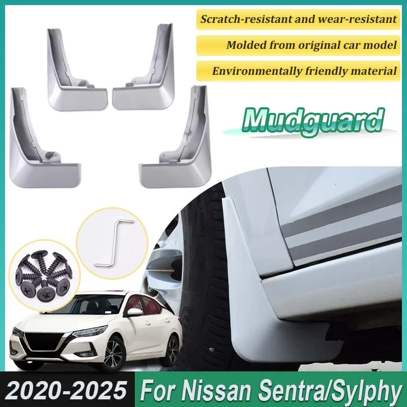 

4PCS Painted Muds For Nissan Sentra 2025 Accessories Sylphy 2020-2024 Front Mudflaps Rear MudGuards Fender Flare Car Accessories