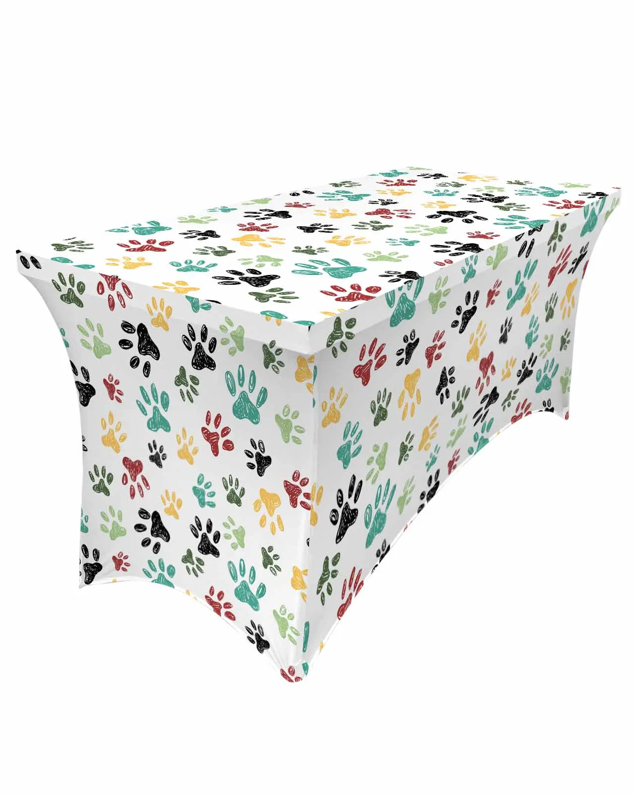 Animal Footprint Graffiti Table Skirt Wedding Decoration Home Birthday Party Table Skirt Dessert Table Cover Home Decor