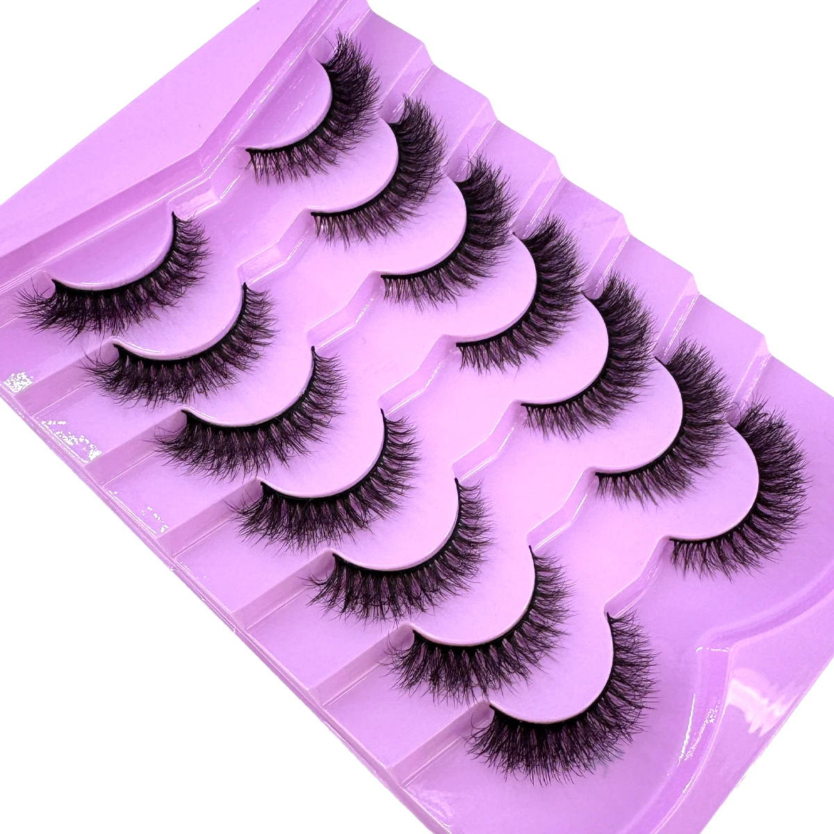 HBZGTLAD 7 ペアまつげメイクアップソフトふわふわ 3D フェイクミンクつけまつげナチュラル手作りボリュームミンクまつげメイクアップ偽まつげ