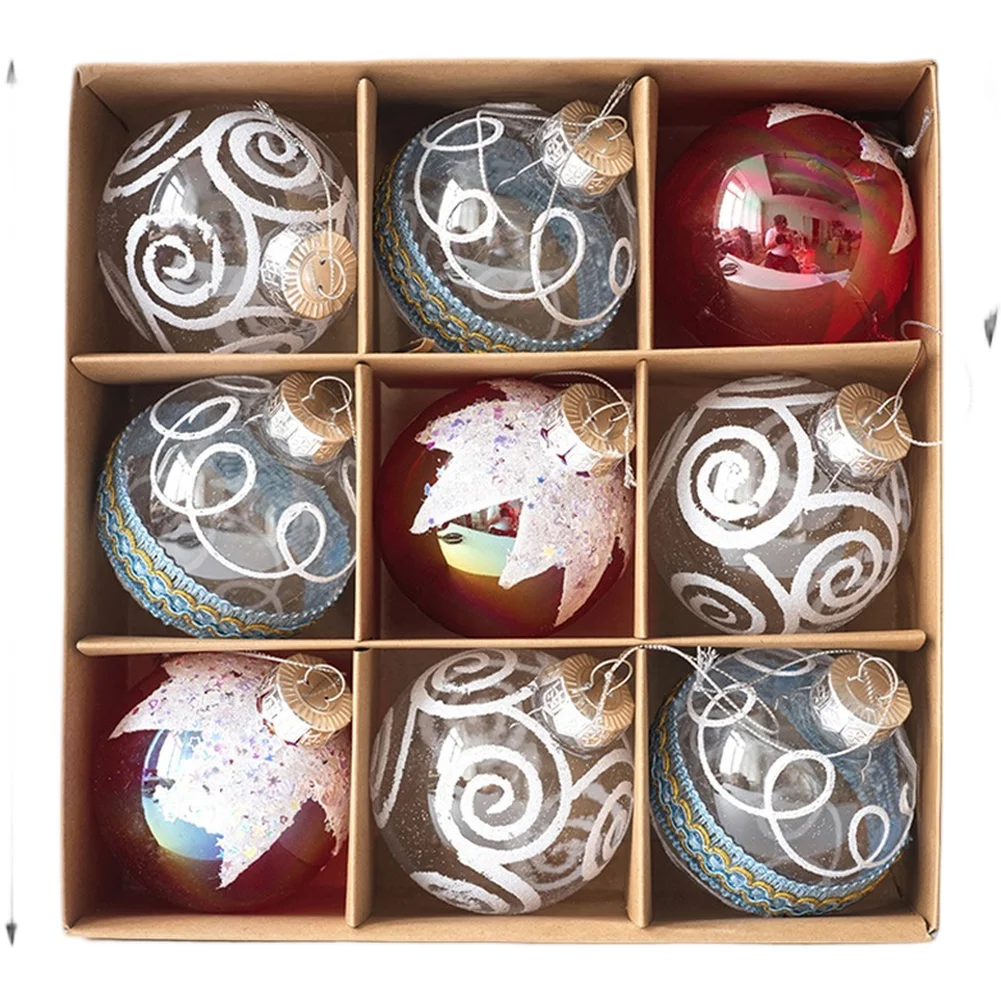 

Decorative Ball for Christmas Trees with Painted Design Flocking Texture and Hot Stamping for For CHAMPAGNE Displays