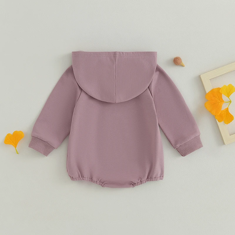 Newborn Baby Sweatshirt Romper Bubble Oversized Crewneck Pullover Hoodie Sweater Fall Outfit Solid 0-18 Months