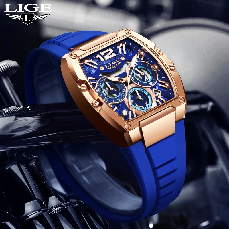 

LIGE Спортивные кварцевые мужские часы на открытом воздухе, модные роскошные повседневные часы с автоматической датой, военные водонепроницаемые мужские наручные часы с ночником