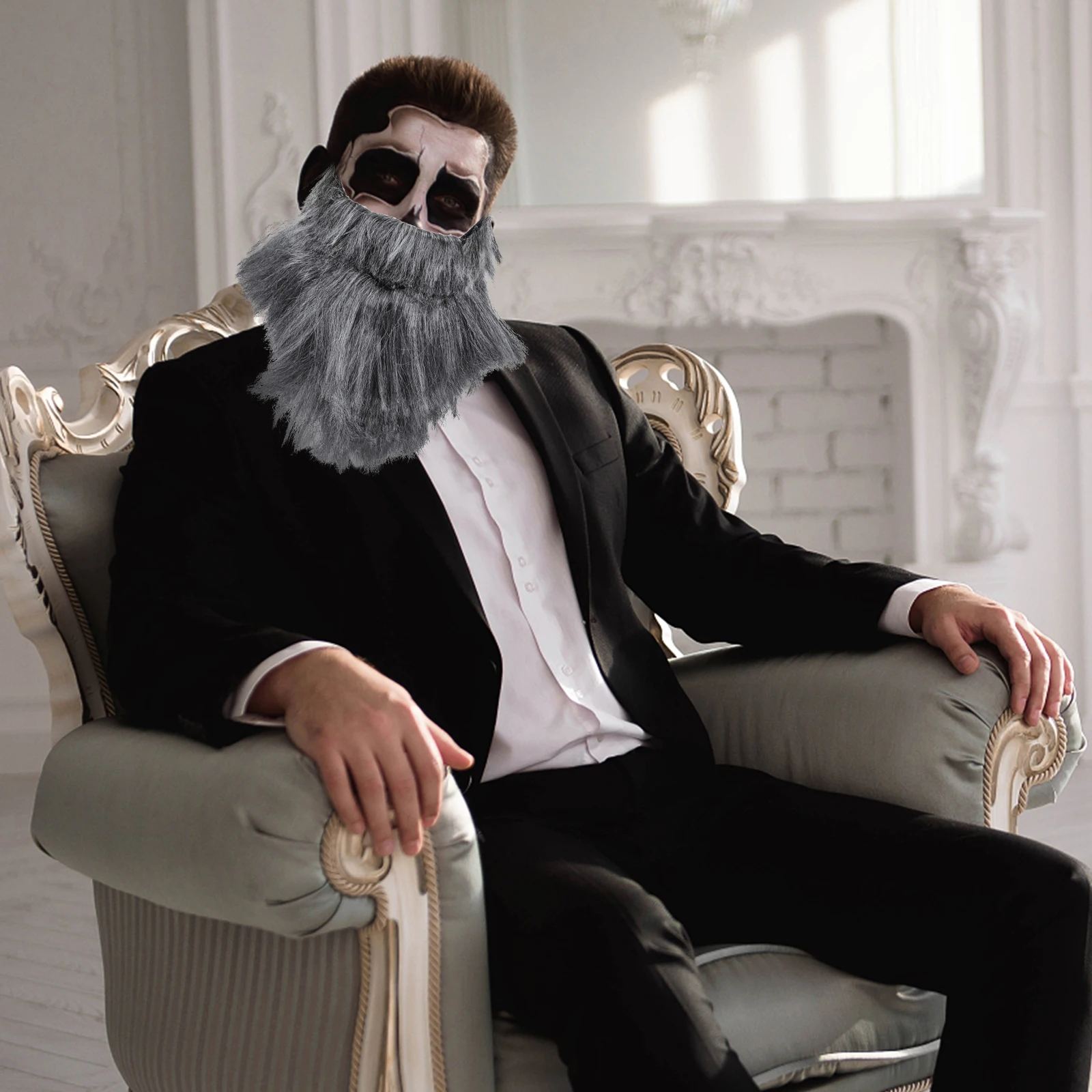 

Plastic Fake Beard Lightweight Comfortable Cosplay Halloween Decorative Mustaches Supplies Artificial Facial Hair Props Easy To