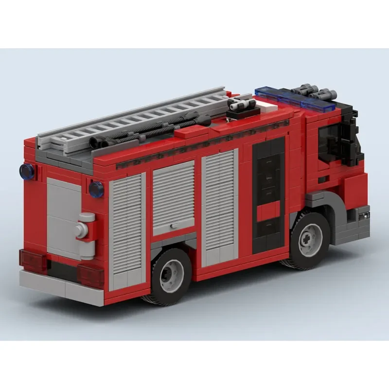 Building Block MOC-48672 Fire Emergency Vehicle Truck Construction Model Ornament 547PCS Children's Birthday Gift Christmas Toy