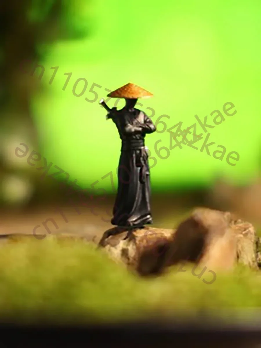 3D Painting Art Design of Jianghu Man Shape, Ancient Chivalrous Flower Pot Ornament, Rockery Landscape, Bonsai Furnishing, 23121