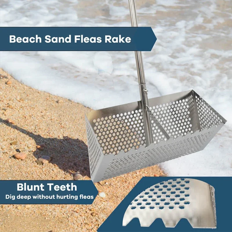 Beach Sand Scoop Shovel Metal Detector Sand Scoops Treasure Detecting Metal Detector Hunting Stainless Steel Tool Hex Metal Tx