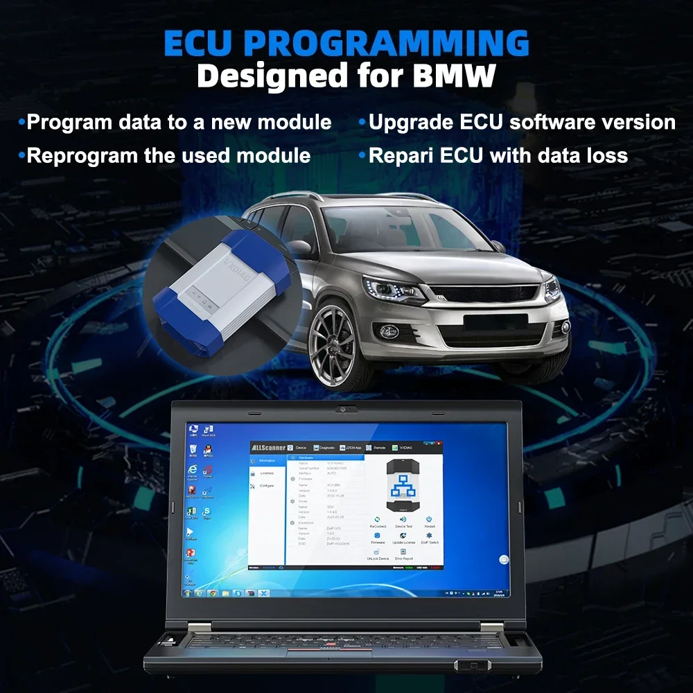 2023 New VXDIAG VD510 For BMW profissional Car Diagnostic tools ICOM A2 A3 All System OBD2 Scanner J2534 ECU Programming Coding