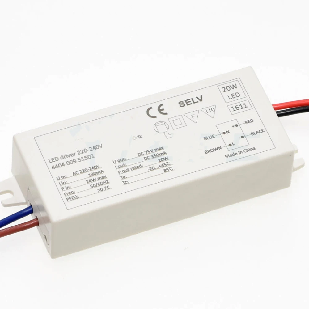 20W LED Driver LED di potenza a corrente costante 220-240V uscita 36-58V 350mA 4404 009 51501