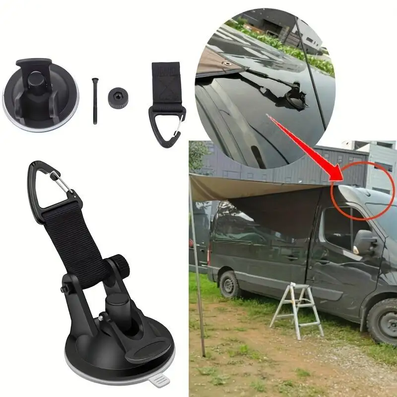 4Pcs Motorhomes Car Suction Cup Anchor Securing Hook Tie Down Universal Camping Tarp As Car Side Awning Outdoor Vans Accessories
