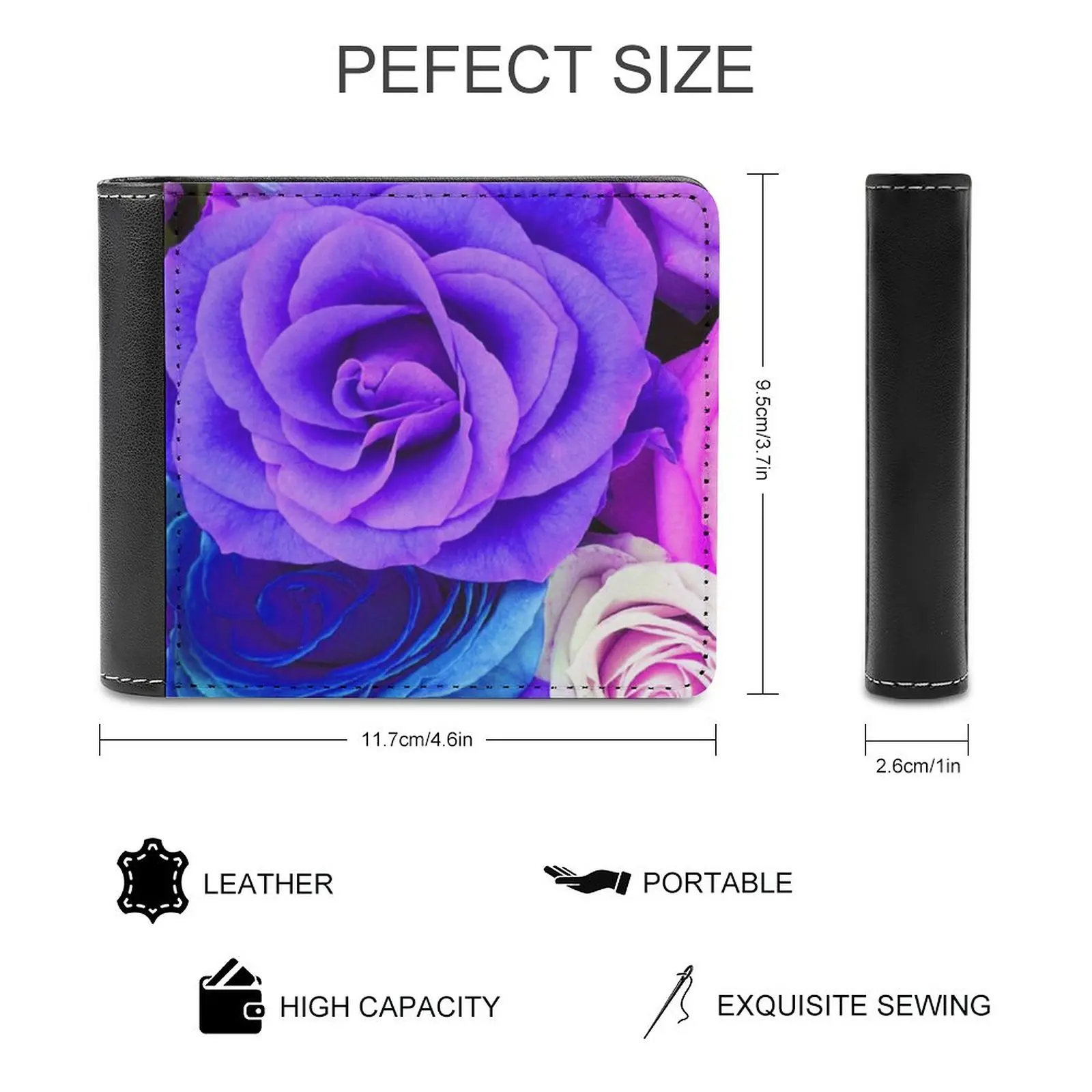 Colorful Roses Collage Cool Tones Business Men Wallets Small Money Purses New Design Dollar Price Top Wallet Roses Rose Floral
