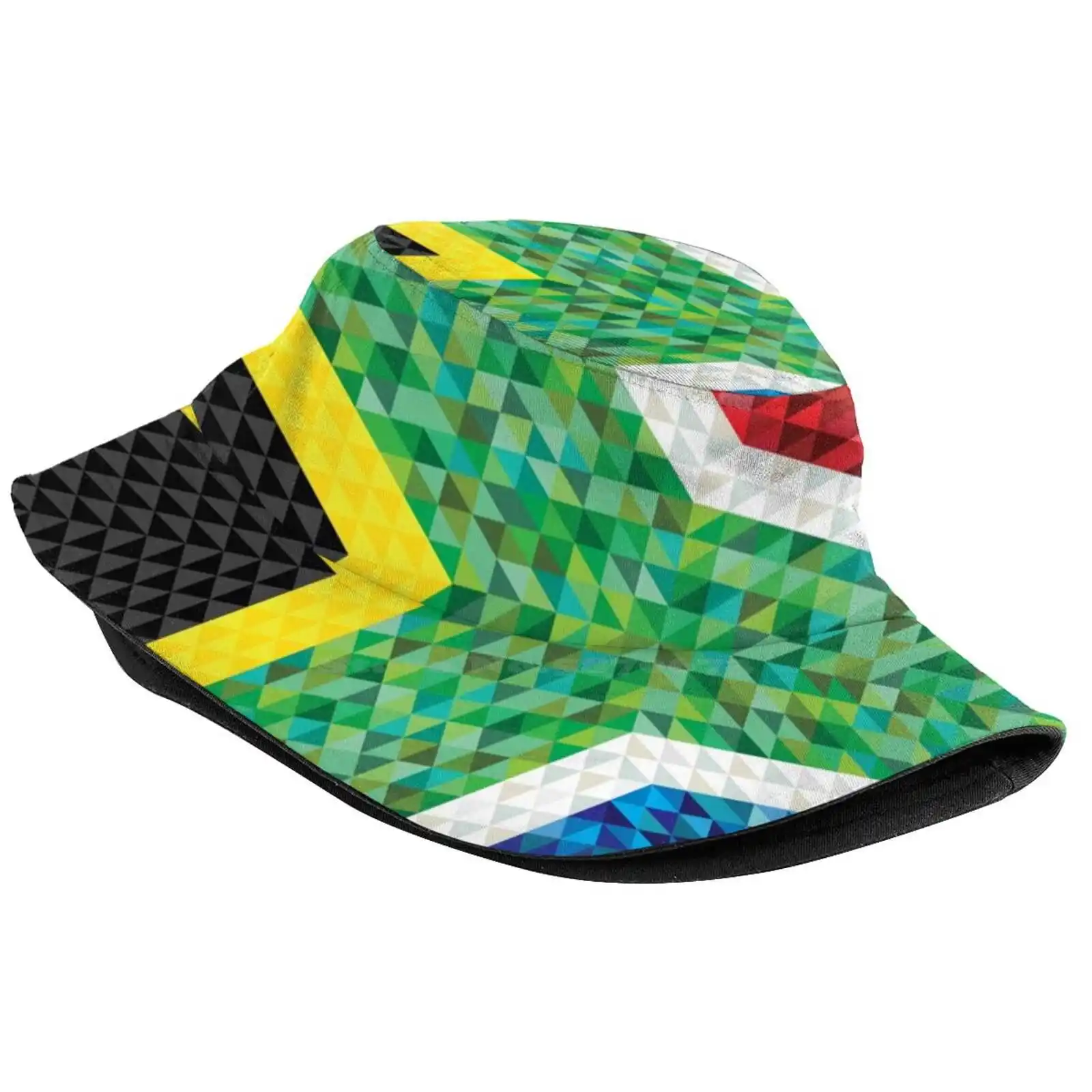 South Africa Sun Cap Fisherman Hat Bucket Hats Flag Red Blue Yellow Green Black Nelson Mandela South African Fimbisdesigns