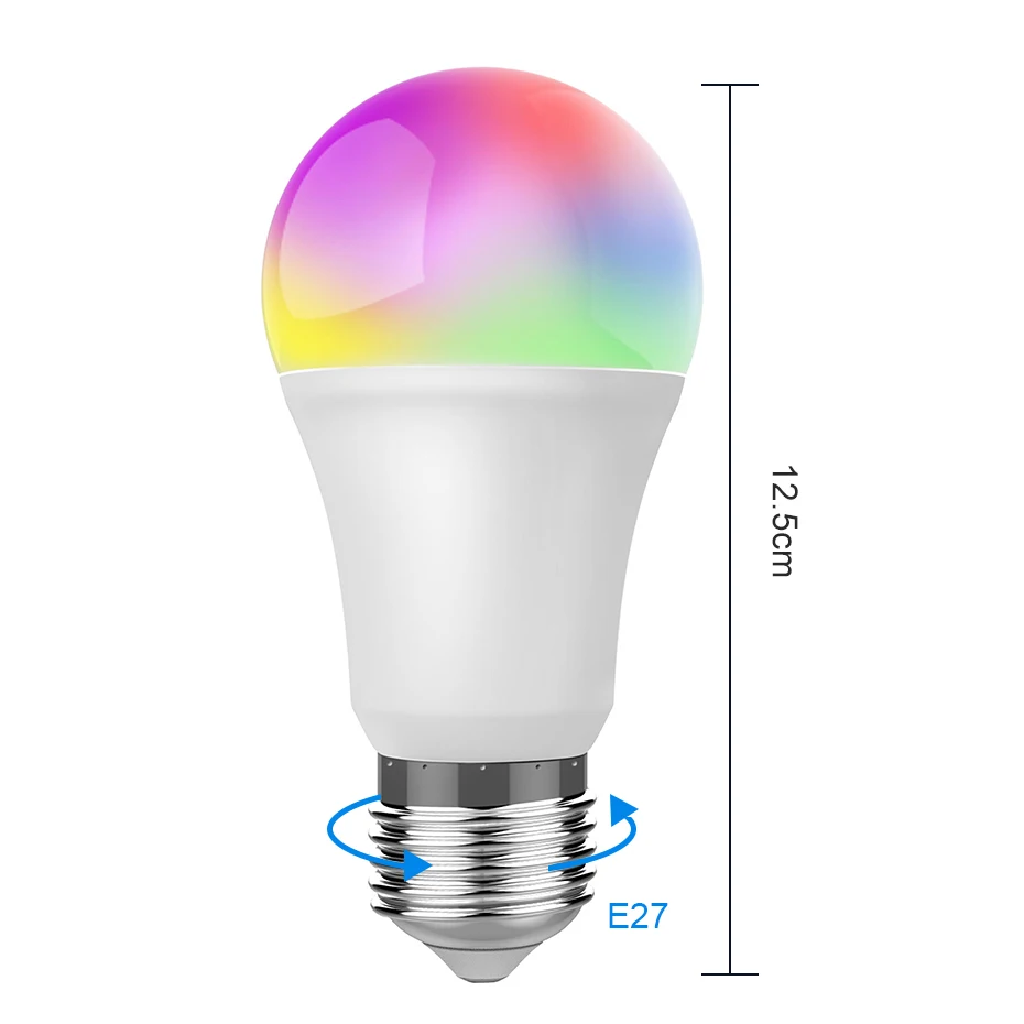 Jewelink-接続されたインテリジェントLED電球,家庭用照明器具,エコロジカル電球9w e27,Alexa,Google Home,RGB,白,調光可能,タイマー機能