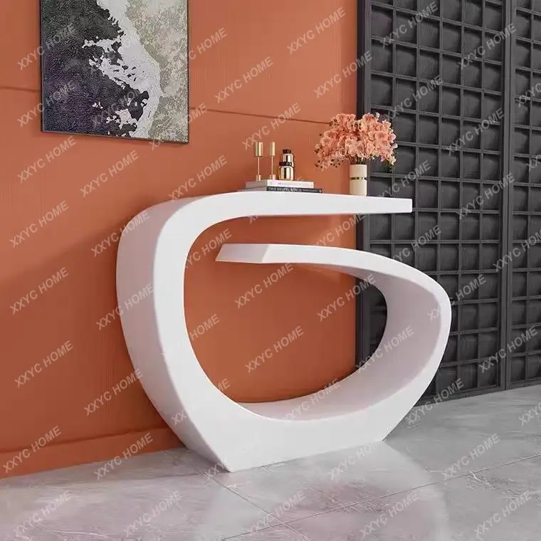 WY Cream wind light luxury entrance cabinet table entry art ultra-narrow end view table corridor decorative cabinet