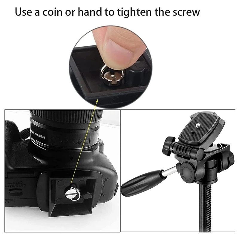 2 Pieces Of Camera Quick Release Plate With 1/4 Inch Screw ABS Plastic Quick Release Plate Suitable For Most Tripods