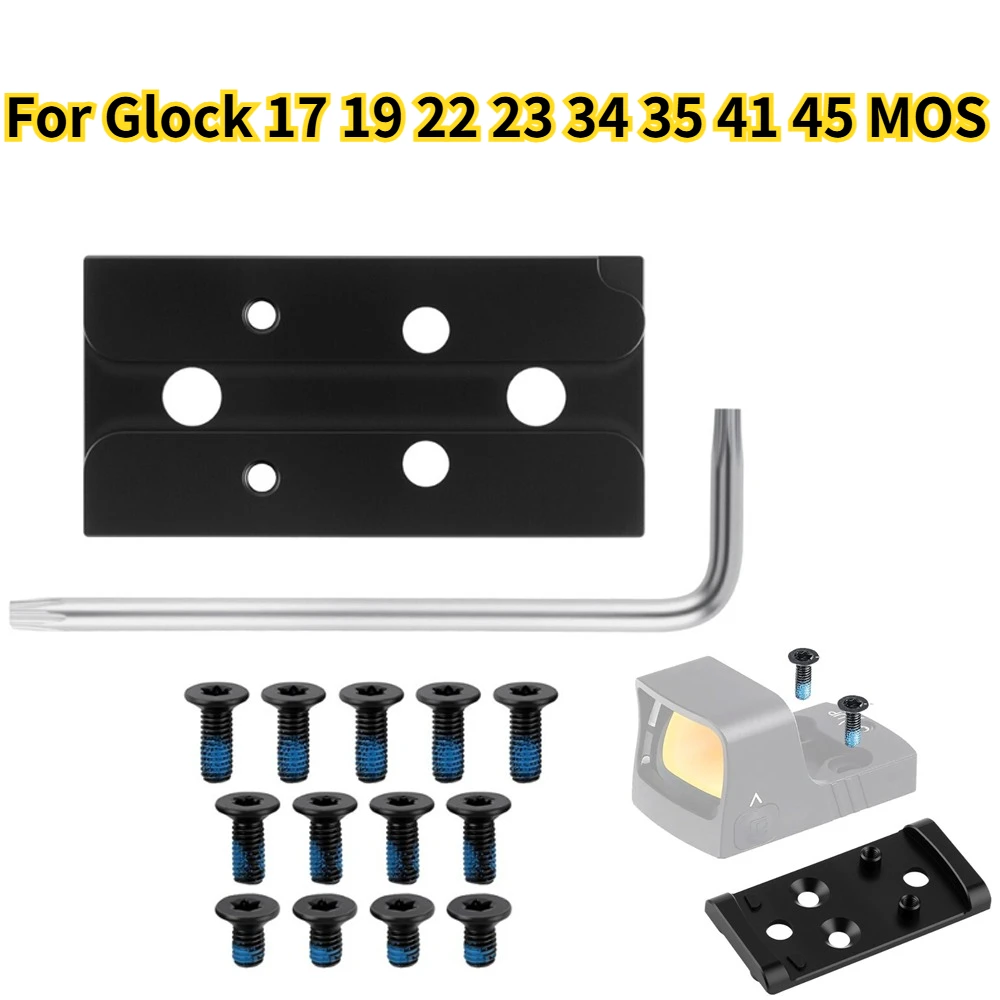 

Red Dot Scope Mounts Adapter Plate for Glock 17, 19, 22, 23, 34, 35, 41, 45 MOS,Compatible Holosun 407K/507K/EPS RomeoZero Optic