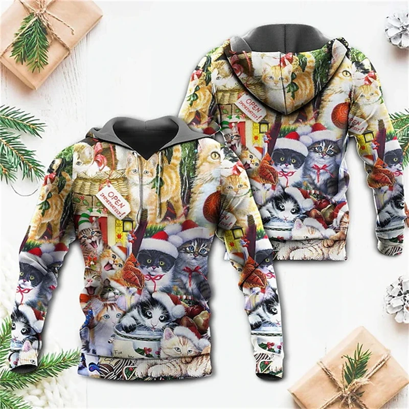 3d Christmas Festival Men's Hoodies Fashion Santa Claus Printed Pullover For Men Women Clothing Trendy Oversized Tops Sweatshirt