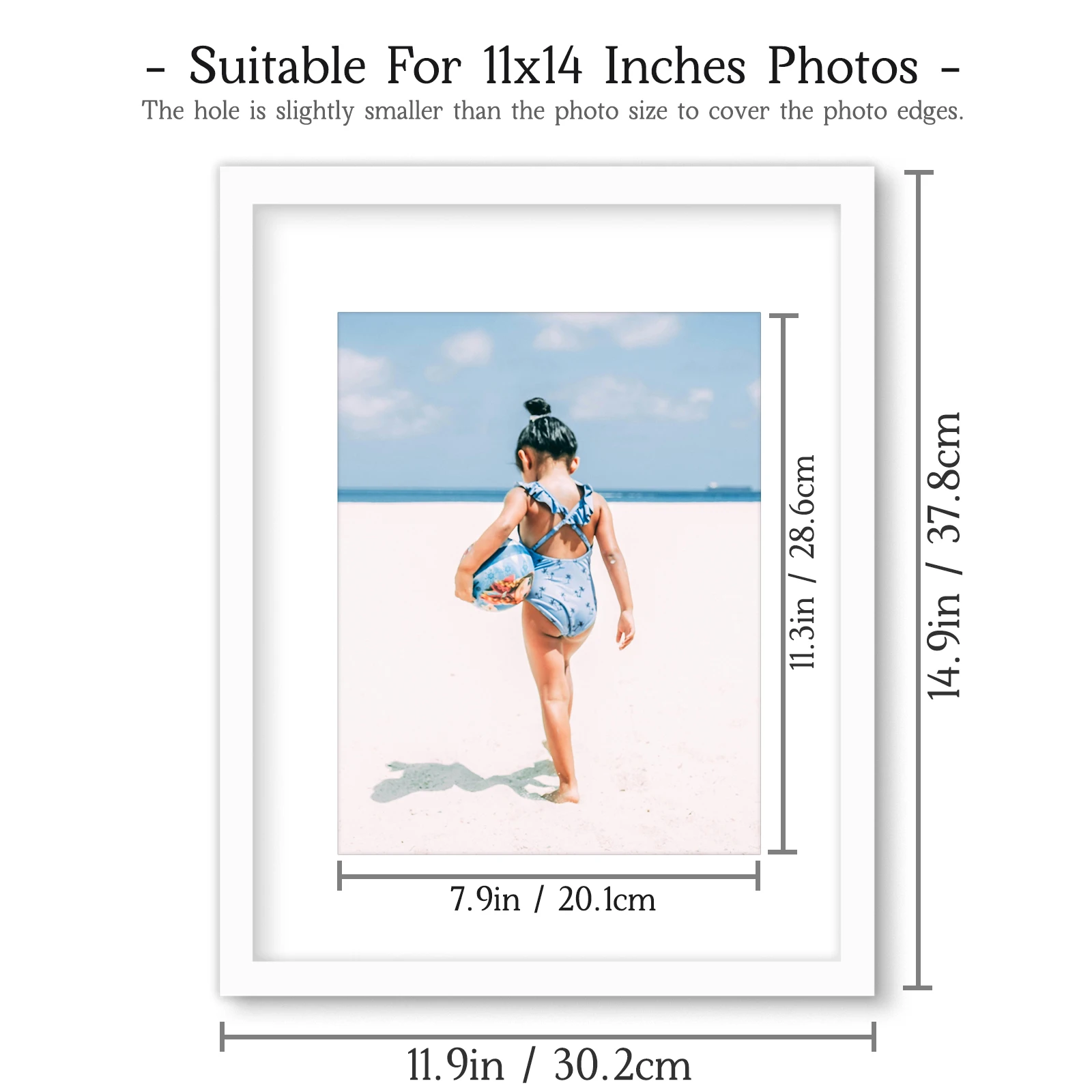 1/3pcs 11x14 Inch Minimalist White Picture Frame For Wall: Display Photos A4-Size With Mat Or 11x14 Without Mat, Easy To Match