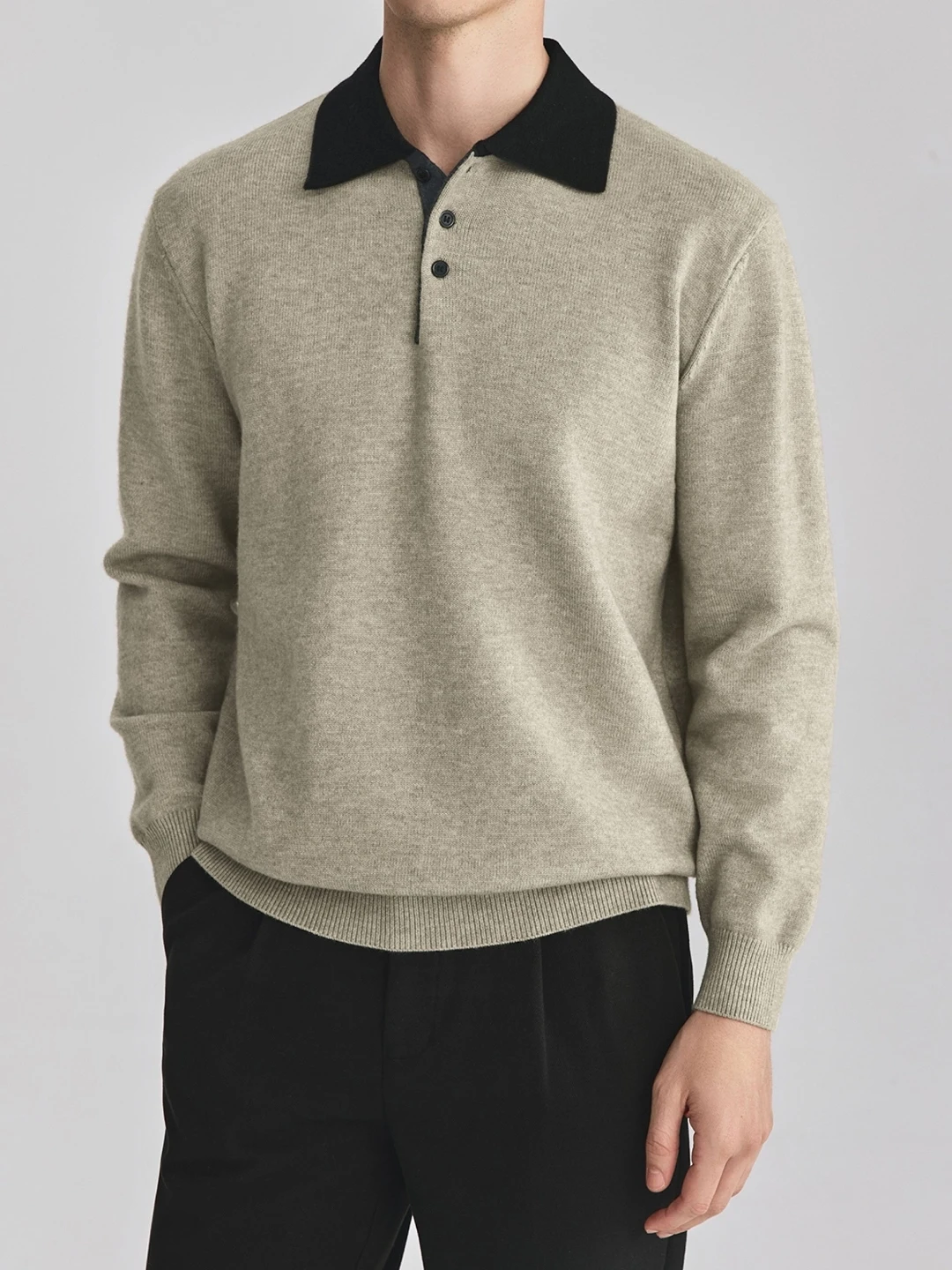 

Повседневный японский вязаный свитер для мужчин с цветовыми блоками, осенне-зимний, модный, универсальный, удобный, дышащий.