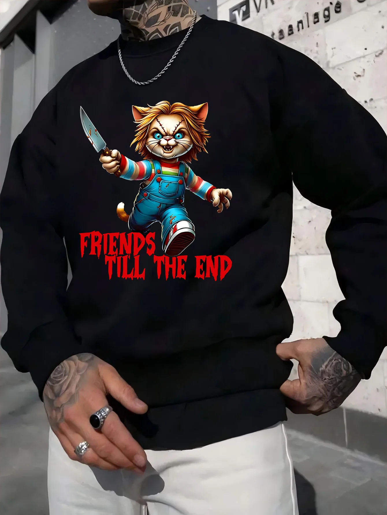 

Halloween Graphic Print Autumn and Winter Men's and Women's Sweatshirts Casual Loose Outdoor Street Sports Training Brand